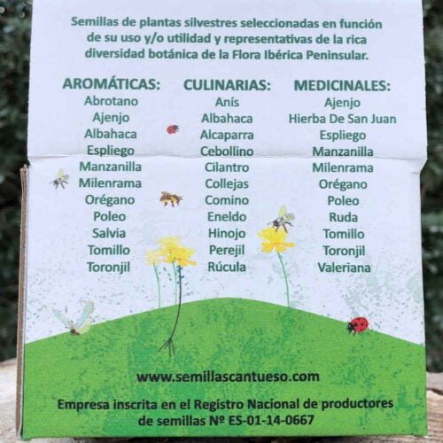 Tubos de Biodiversidad - CANTUESO - Natural Seeds (Backside)